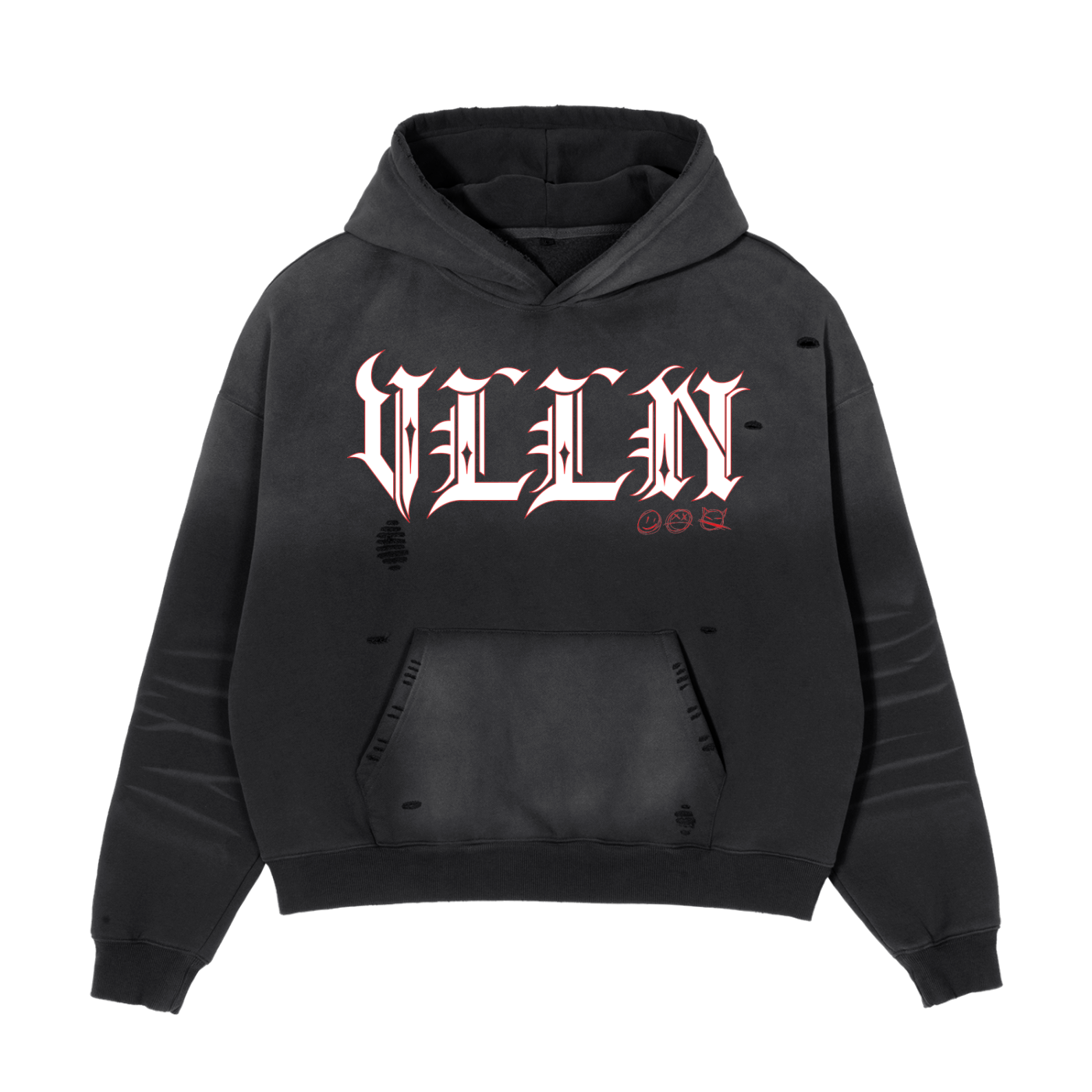 Frayed Sunfade Boxy Fleece Hoodie